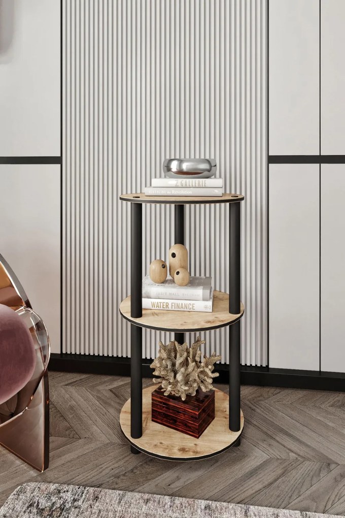 Bookcase könyvespolc, tölgy, 34 cm – 3-Tier