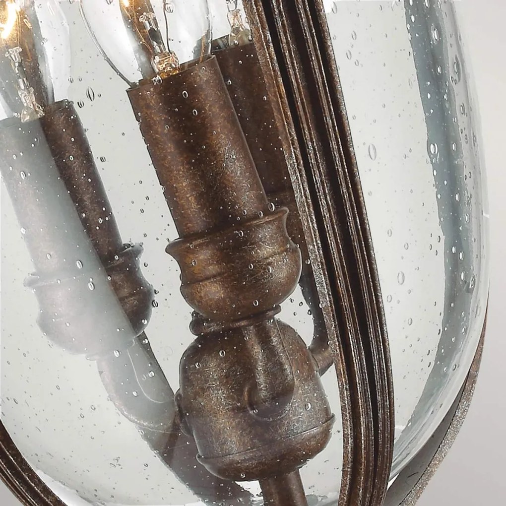 ELSTEAD FE-EB3-M-BRB ENGLISH BRIDLE Klasszikus Kültéri Állólámpa Antik Bronz, Átlátszó E14 IP44