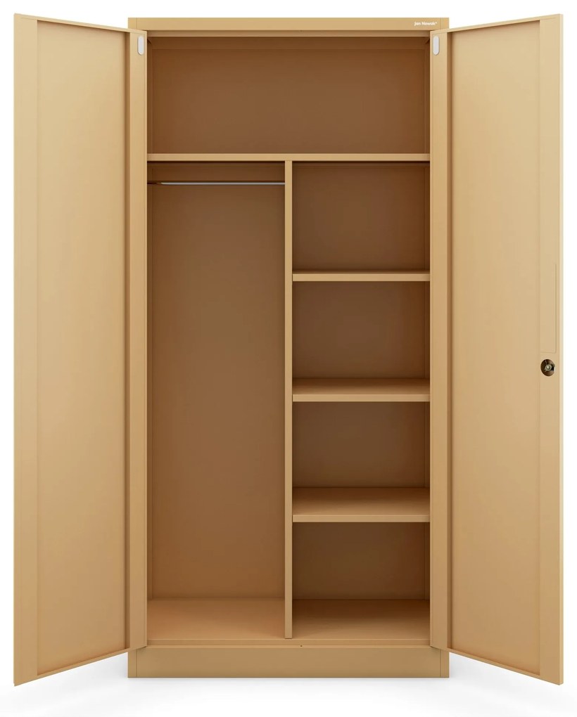 Zárható tárolószekrény DAWID, 900 x 1850 x 450 mm, Fresh Style: bézs