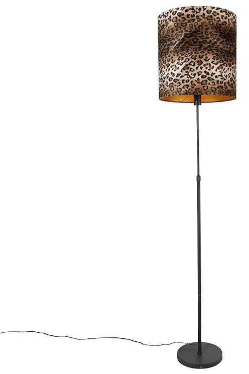Állólámpa fekete lámpabúrával leopárd mintával 40 cm - Parte