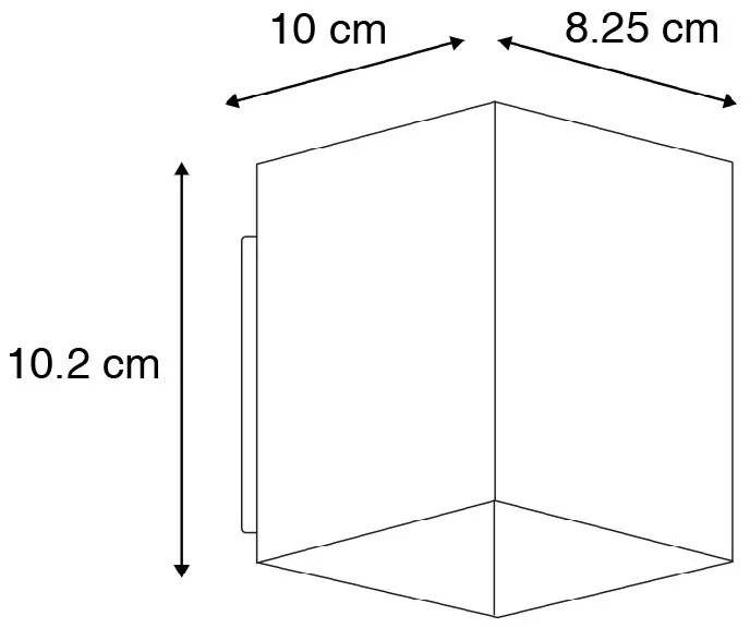 2 db Design fali lámpa fekete és arany négyzet alakú - Sola