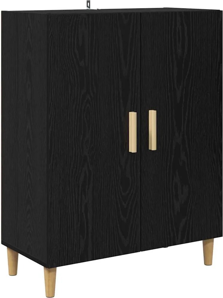 vidaXL Széf Fekete tölgy 70 x 34 x 90 cm Faanyag
