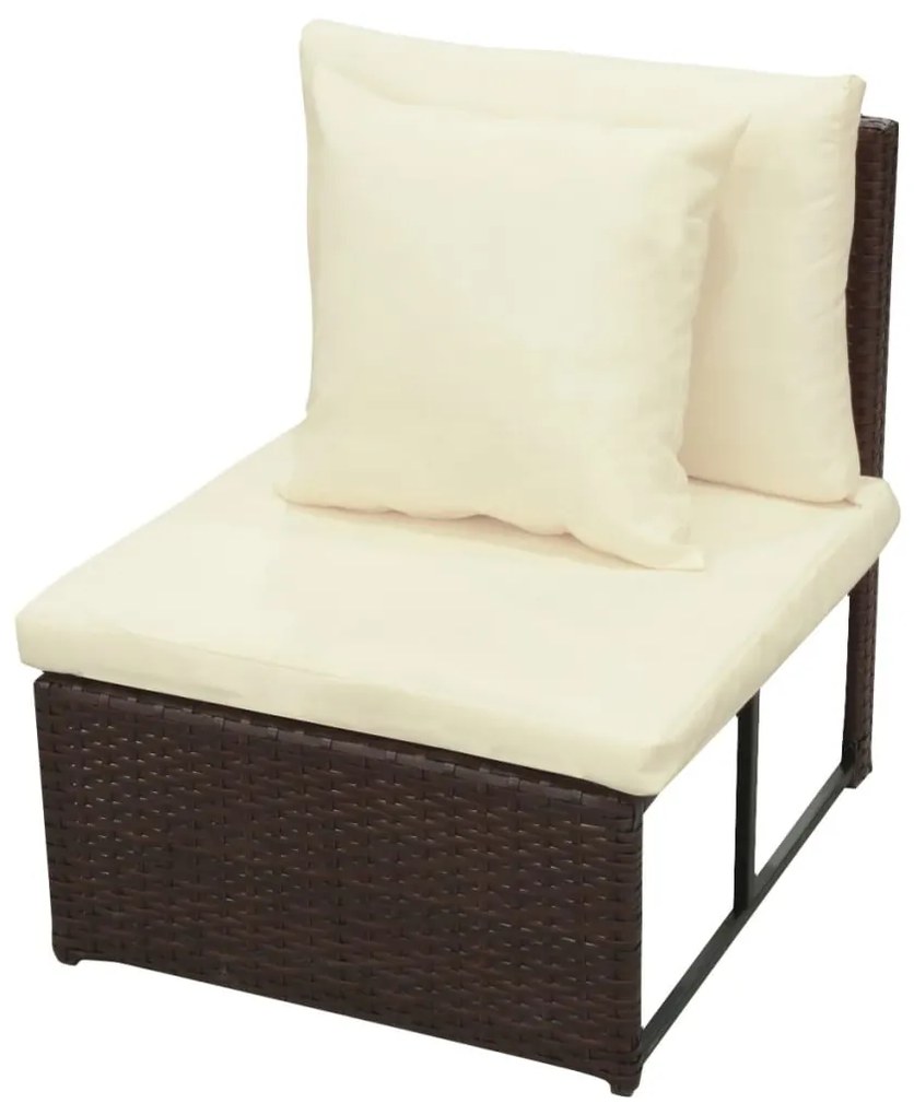 8 részes barna polyrattan kerti ülőgarnitúra párnákkal