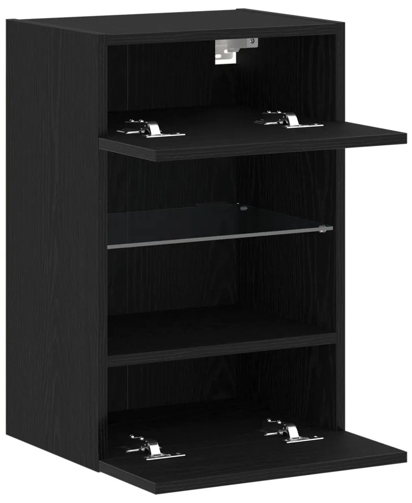 LED TV Szekrény Fekete Tölgy 40x30x60,5cm Szerelt Fa