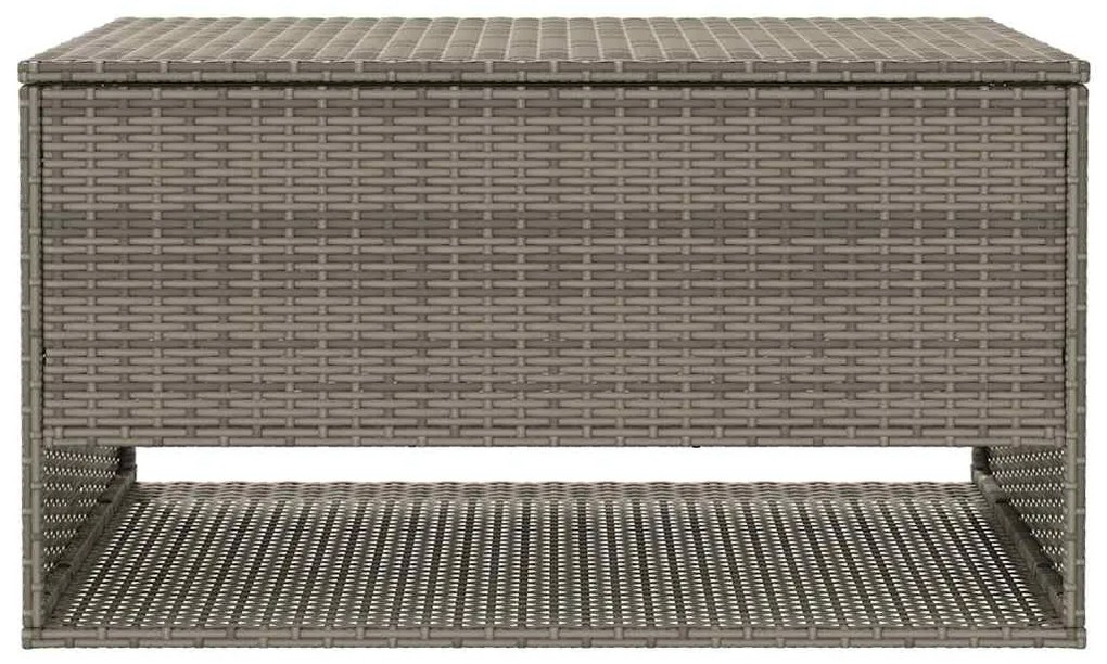 Szürke polyrattan kültéri párna doboz 100x55x55,5 cm