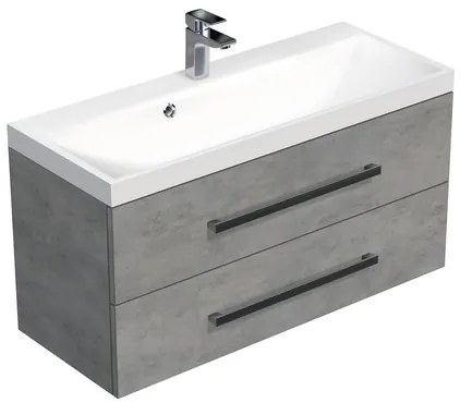 SAT Cube Way Fürdőszobaszekrény mosdóval 100x53x40 cm beton CUBE2100ZBE