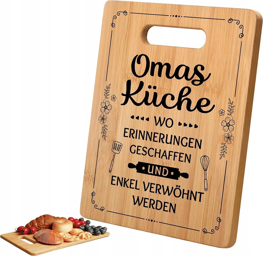 Fából készült bambusz konyhai vágódeszka a nagymama születésnapi ajándékához