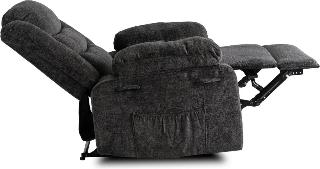 Dönthető fotel fekete bársony, ARTURO