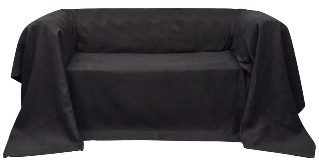 Antracitszürke mikro-velúr kanapéhuzat védő 140 x 210 cm