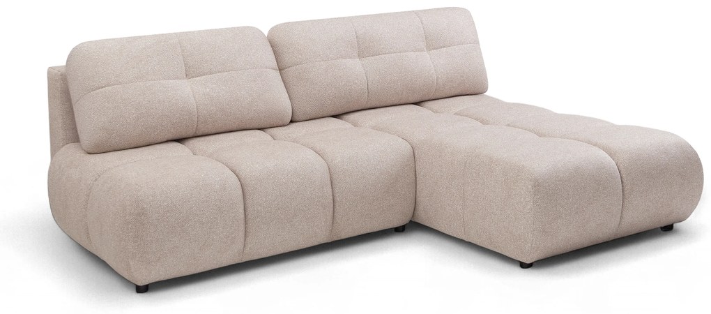 Lerio ágyazható jobbos sarokkanapé - világos bézs vízlepergető kötött szövet Blur 02