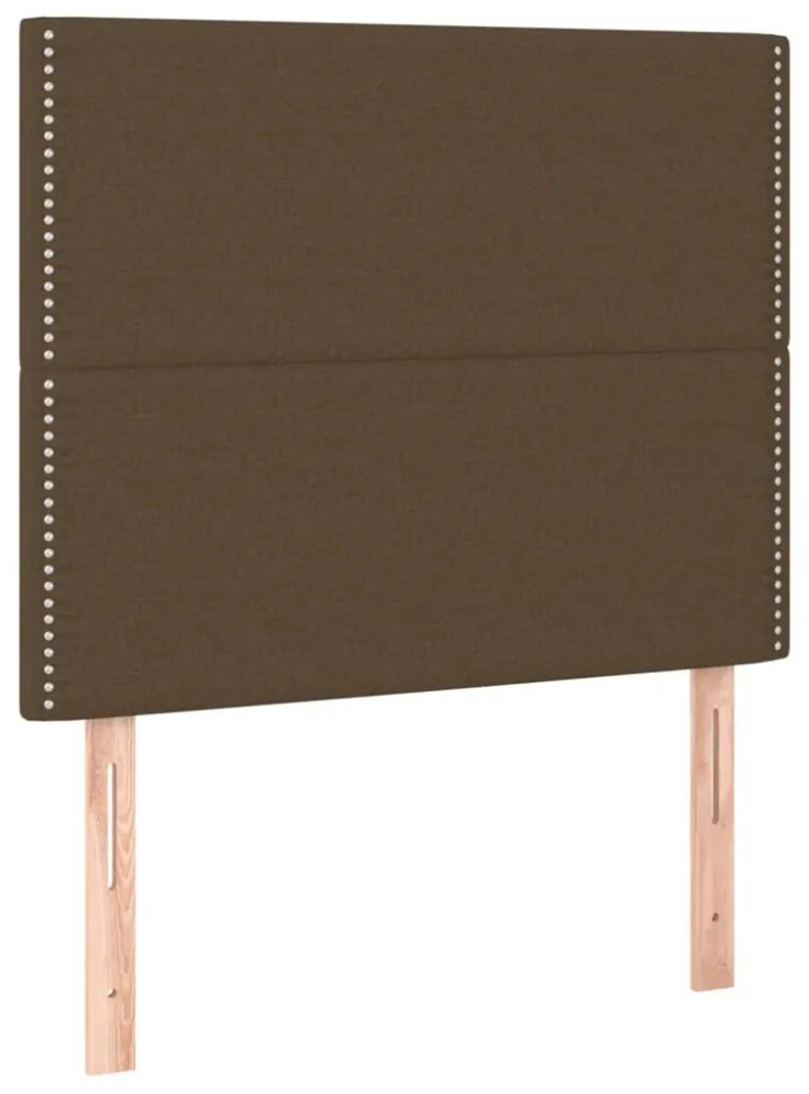 barna szövet rugós és LED-es ágy matraccal 120 x 200 cm