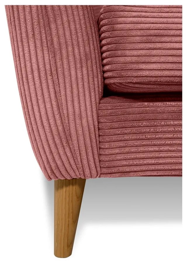 Rózsaszín kordbársony kanapé 170 cm Paris – Scandic
