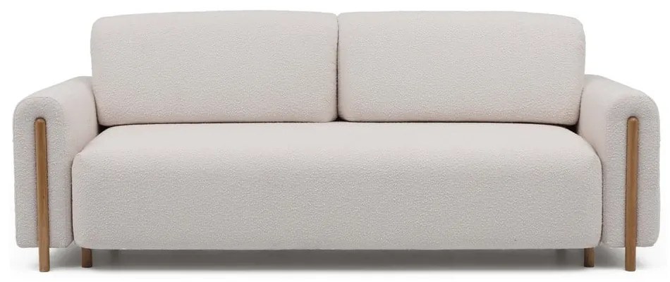 Bézs-krémszínű buklé kinyitható-tárolóhelyes kanapé 244 cm Arcadova – ELTAP