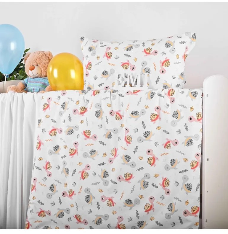 EMI teknős gyermek pamut ágyneműhuzat, Gyerekgarnitúra 90x130 + 45x65