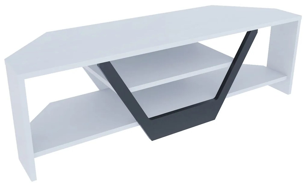TV szekrény Sares - White, Black