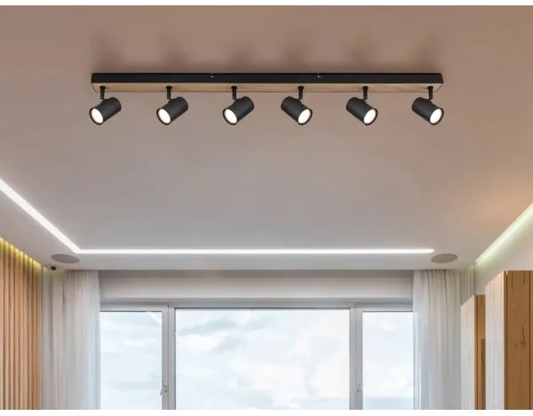 Globo 57911-6DBW - spotlámpa ROBBY 6xGU10/35W/230V fekete/barna