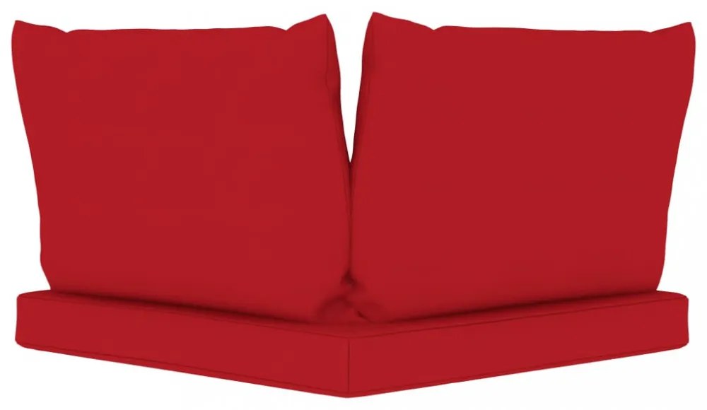 3 db piros szövet raklapkanapé-párna