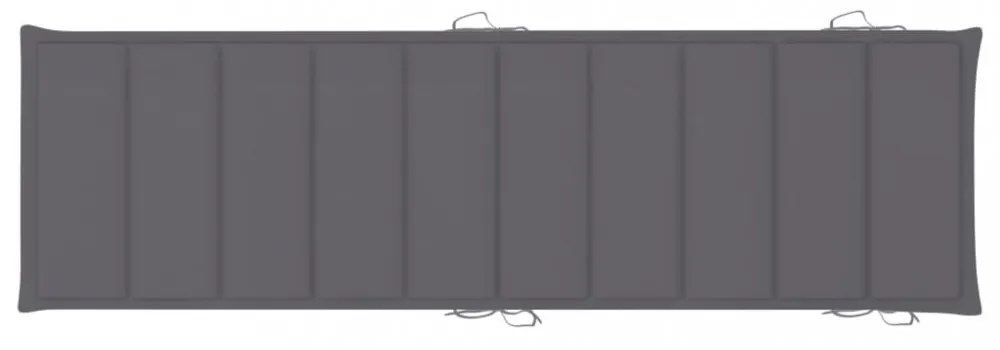 antracitszürke oxford szövet napozóágy párna 186 x 58 x 3 cm