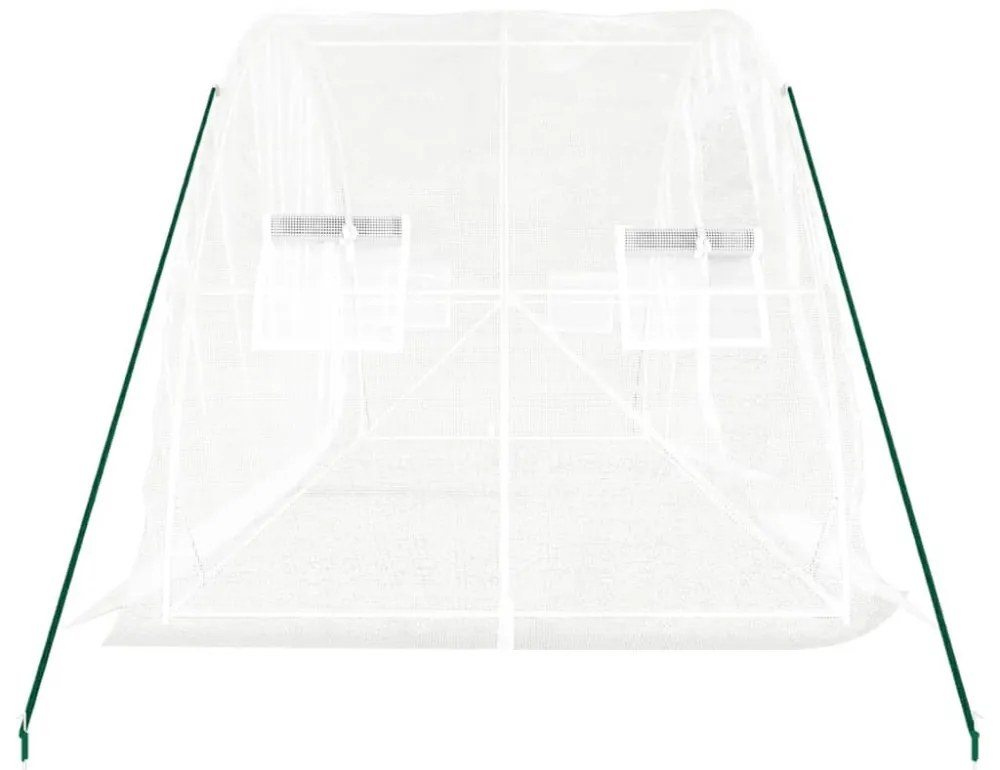 fehér acélvázas melegház 10 m² 5 x 2 x 2,3 m