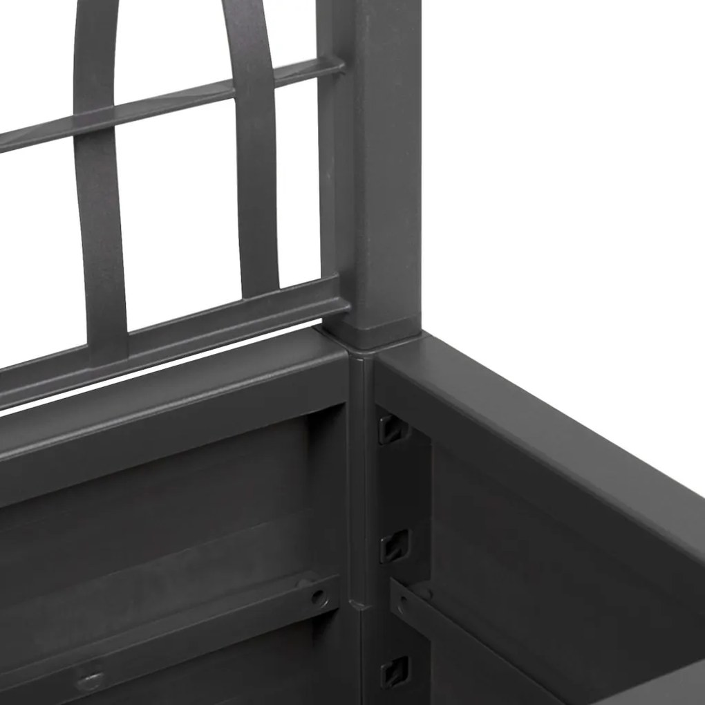 Sötétszürke Kerti Cserép Trellis-szel - 36x36x140 cm