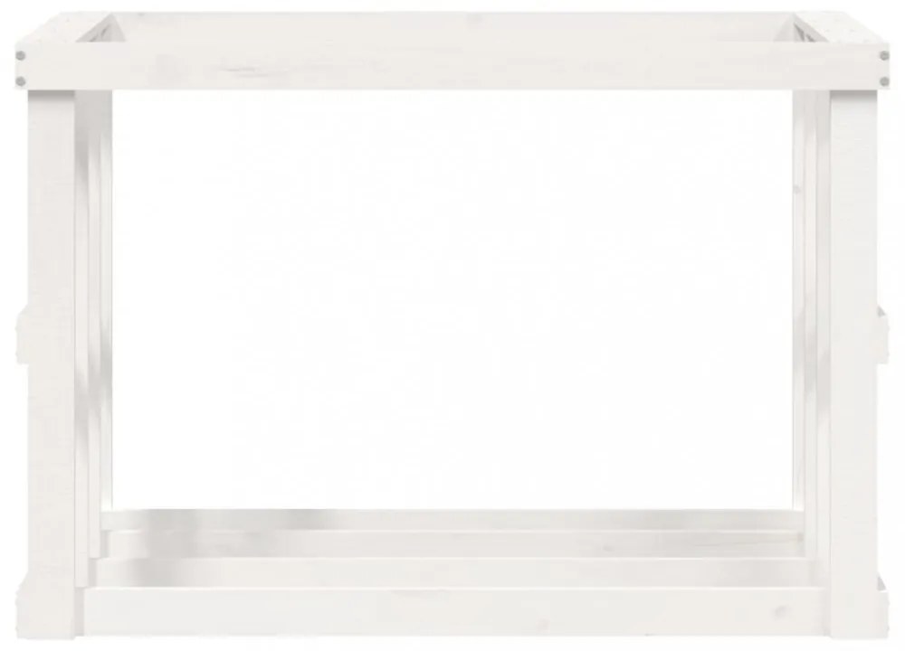 fehér tömör fenyőfa kültéri rönktároló 108x52x74 cm