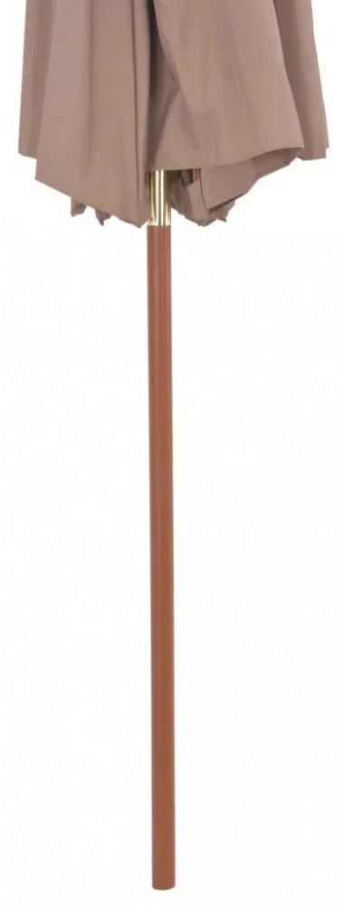 tópszínű kétszintes napernyő fa rúddal 270 cm