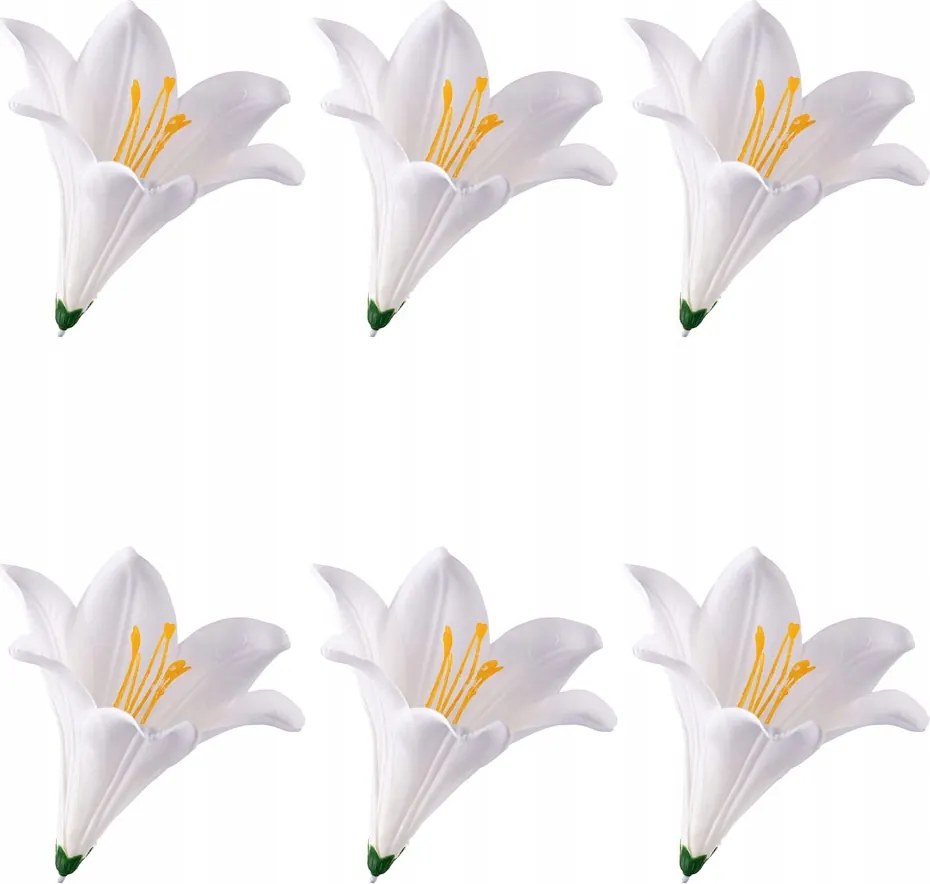 Liliom virágfej krémszínű művirág kompozíció 6 db