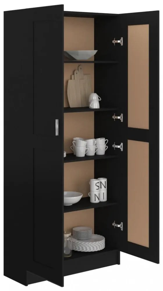 fekete szerelt fa könyvszekrény 82,5 x 30,5 x 185,5 cm