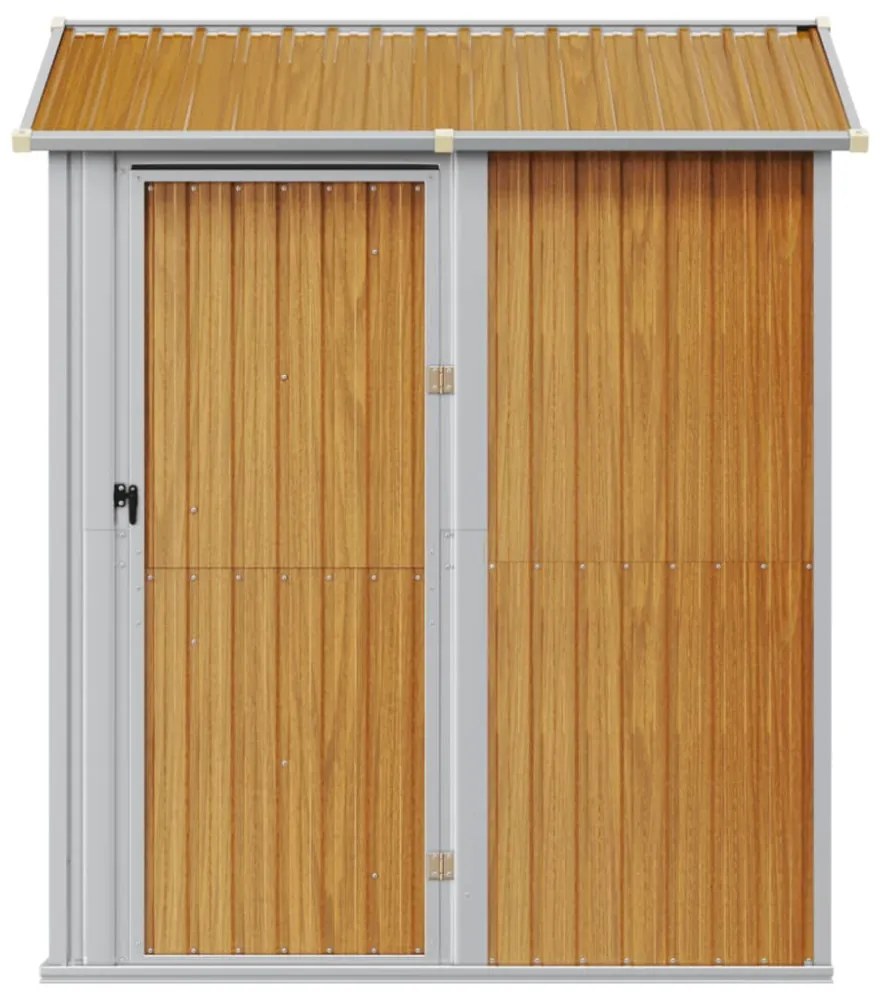 világosbarna horganyzott acél kerti fészer 192x152,5x237 cm