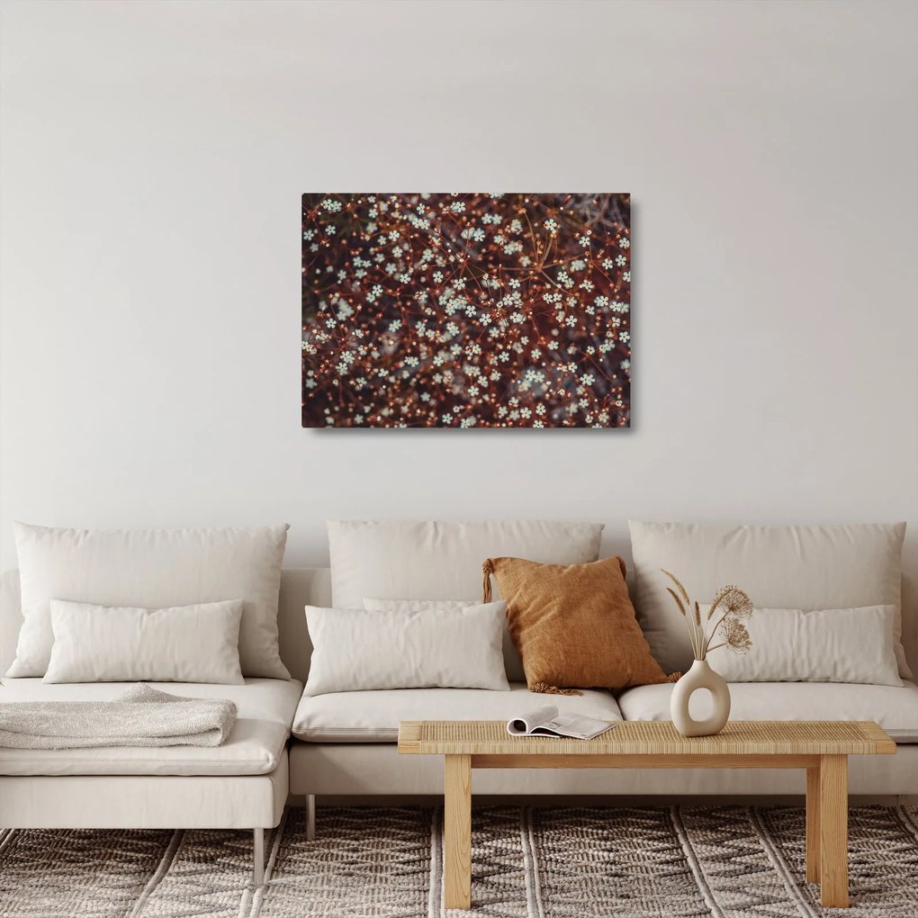 Erdei nefelejcs virág képe (üvegen) (70x50 cm)