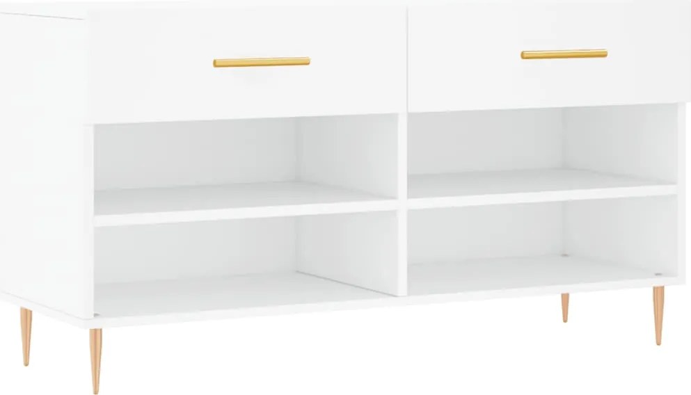vidaXL fehér szerelt fa cipőpolc 102x35x55 cm