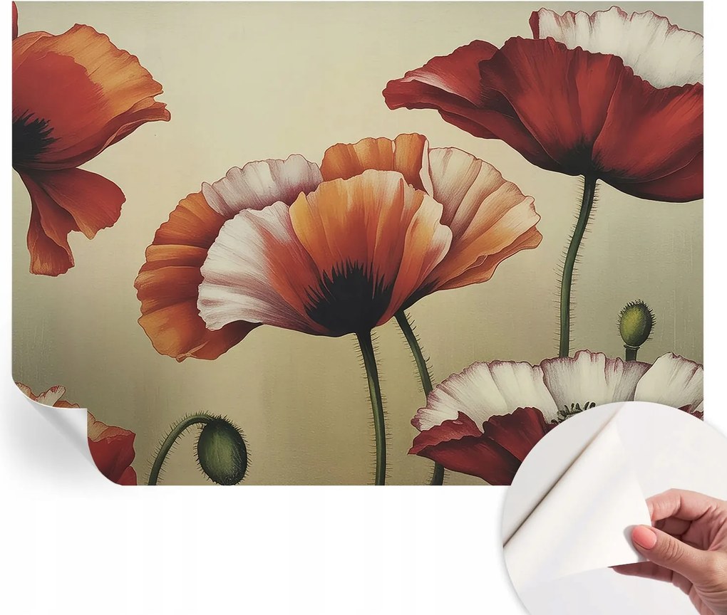 Dekoratív öntapadós fotótapéta Hálószobába Vidám pipacsok 312x219 cm