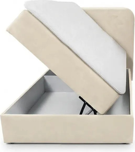 Kárpitozott boxspring ágy DIRELIS TRINITY 90x200 cm bézs Matrac: Bonell rugós matrac
