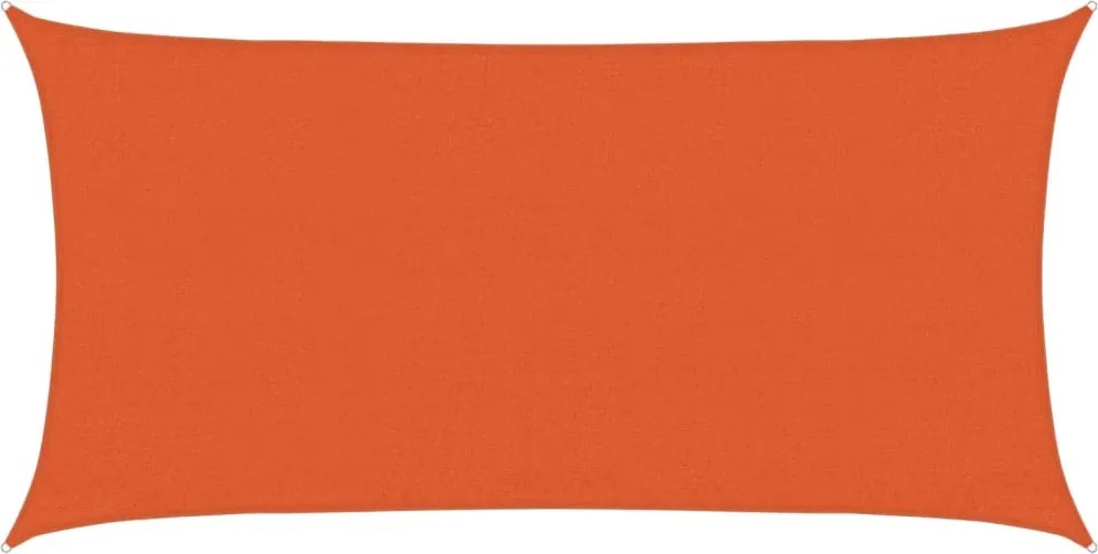 vidaXL narancssárga négyszögletű HDPE napvitorla 160 g/m² 3x6 m