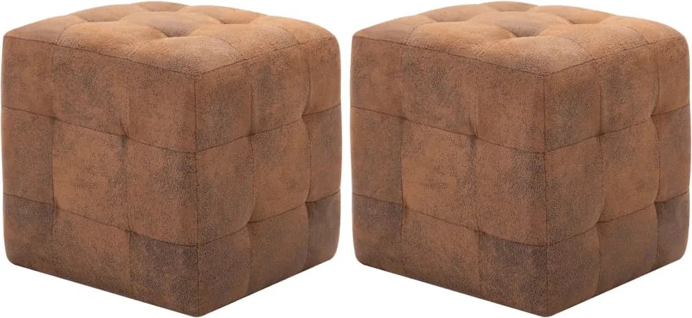 vidaXL 2 db barna művelúr éjjeliszekrény 30 x 30 x 30 cm