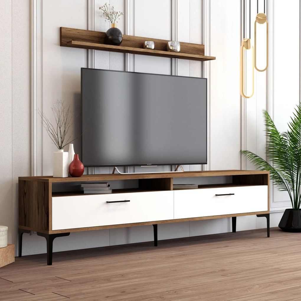 TV szekrény Istanbul - Diós, Fehér