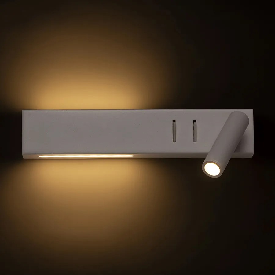 RENDL ODEON nástěnná s podsvícením bílá 230V LED 8+3W 30° 3000K