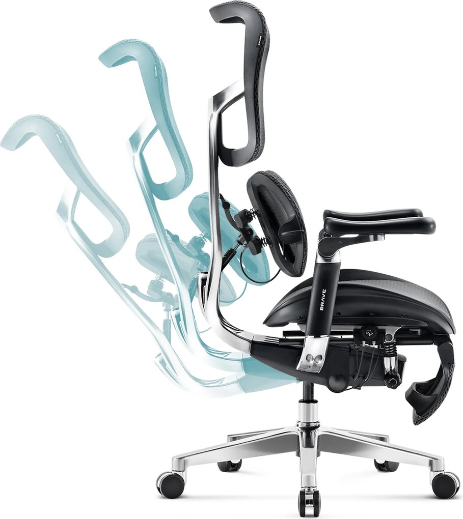 Prémium ergonomikus irodai szék lábtartóval fekete Premium Normal Size: Diablo V-Kinetic