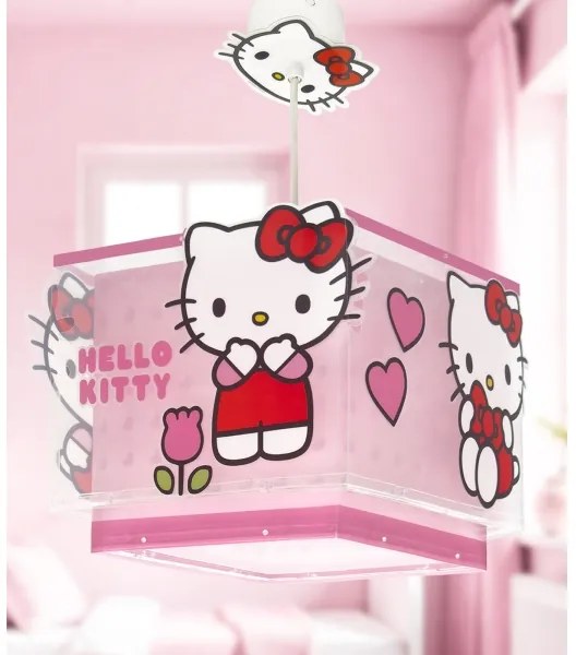 Dalber 73262 - HELLO KITTY gyerekszoba csillár 1xE27/15W/230V rózsaszín