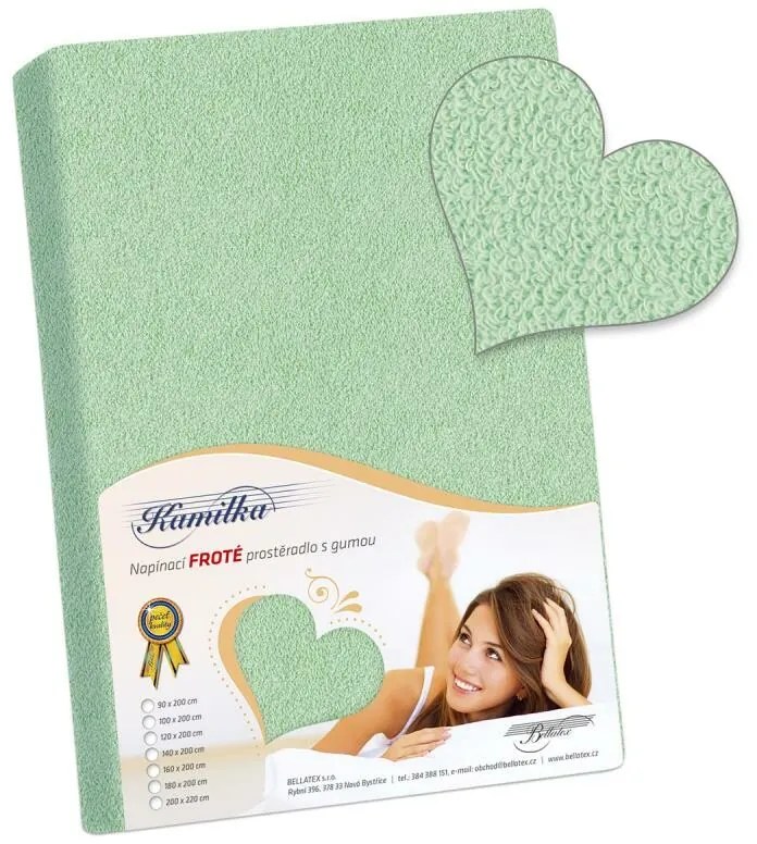 Bellatex Frotté lepedő világoszöld, 200 x 220 cm