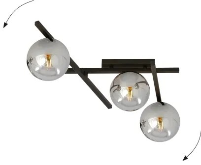 Mennyezeti lámpa SMART 3xE14/10W/230V fekete/szürke