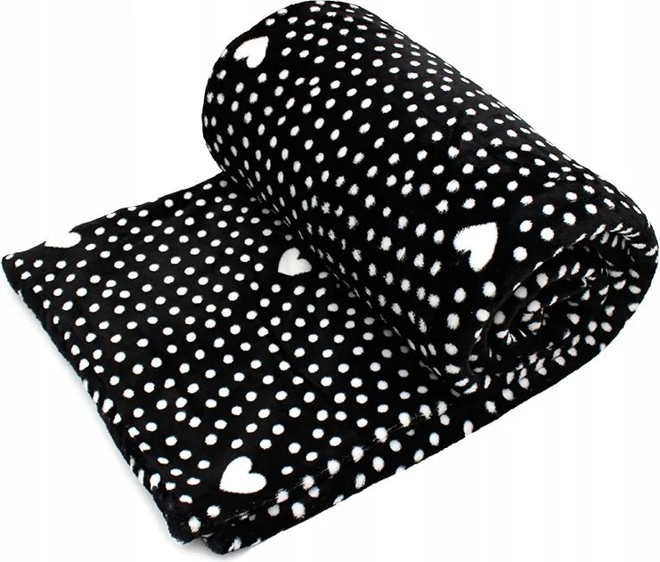 Takaró Pléd Ágytakaró Meleg Puha 150X200 Fekete Kapa