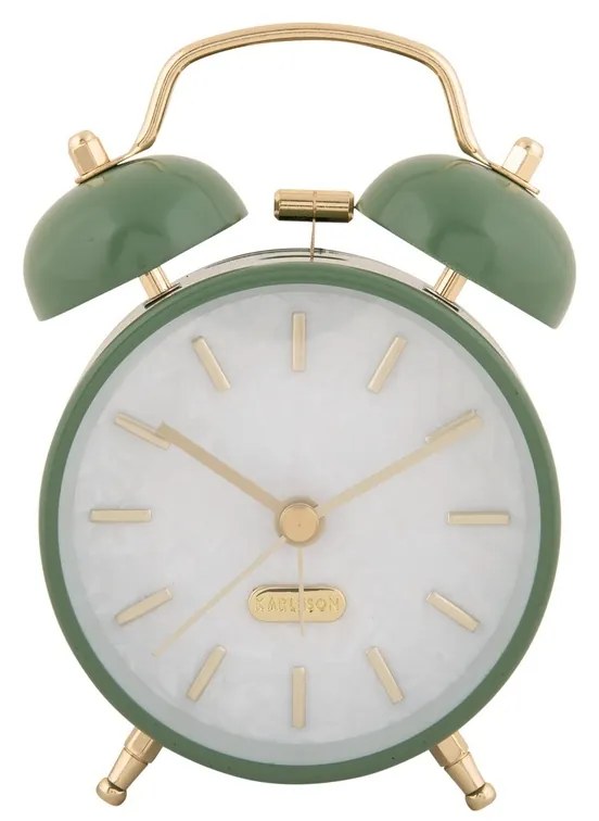 Karlsson 6009DG design ébresztőóra, zöld, átmérő12 cm