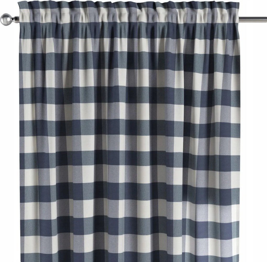 Dekoria Csatornafüggöny frufruval 1 db 130x260cm kék árnyalatok