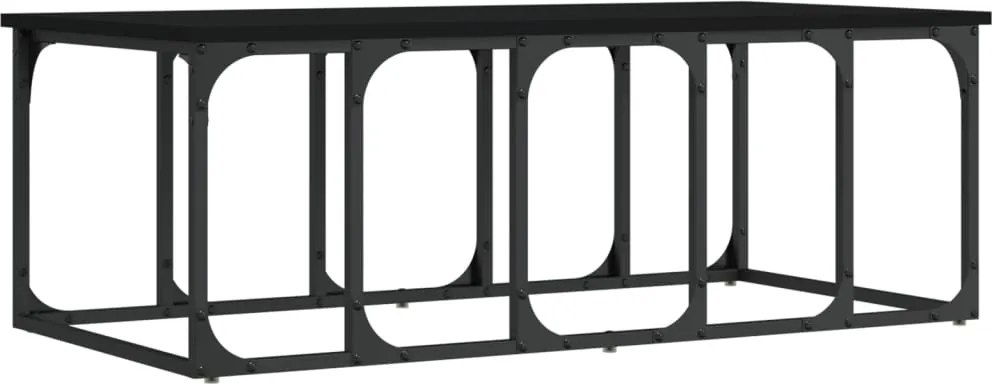 vidaXL fekete szerelt fa dohányzóasztal 100 x 50 x 35,5 cm