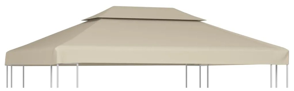 vidaXL bézs csere pavilon ponyvatető 310 g / m² 3 x 4 m