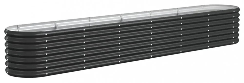 antracitszürke horganyzott acél kerti magaságyás 260x40x36 cm