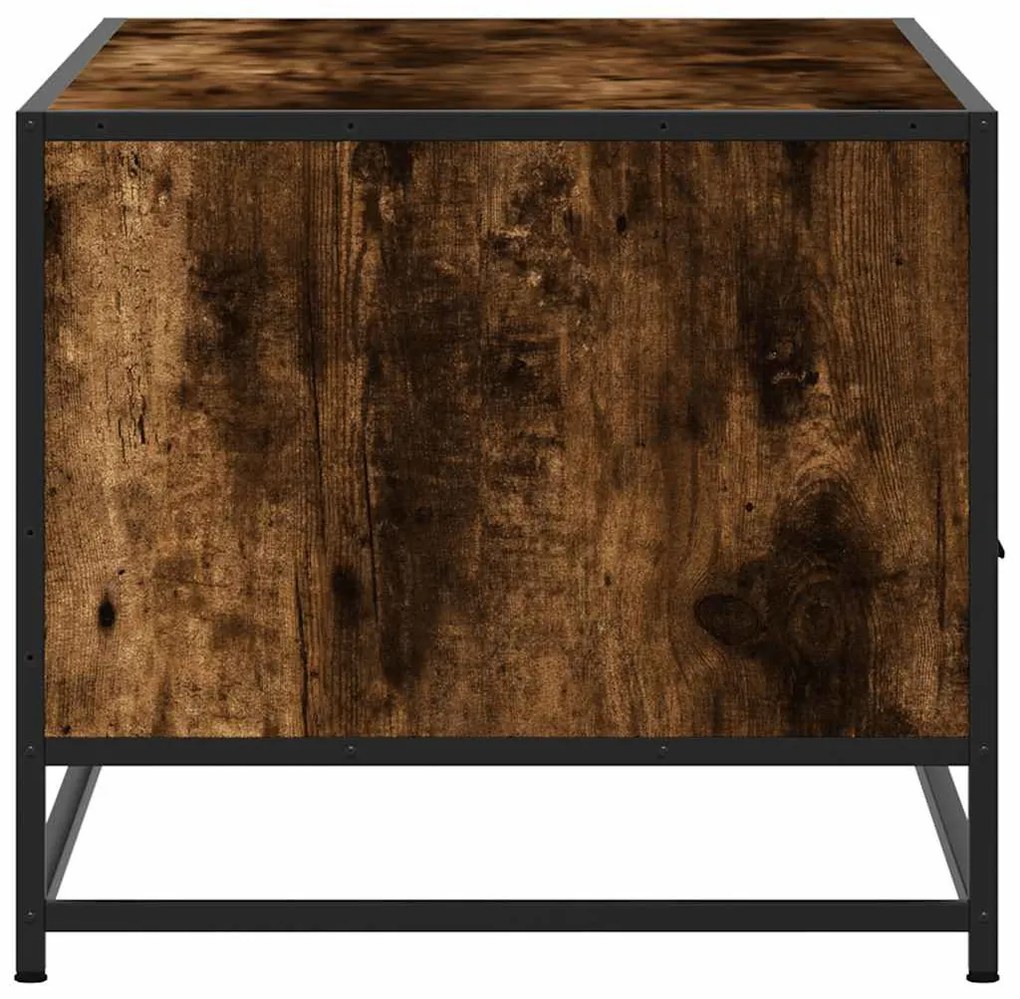füstös tölgy szerelt fa és fém dohányzóasztal 100 x 50 x 45 cm