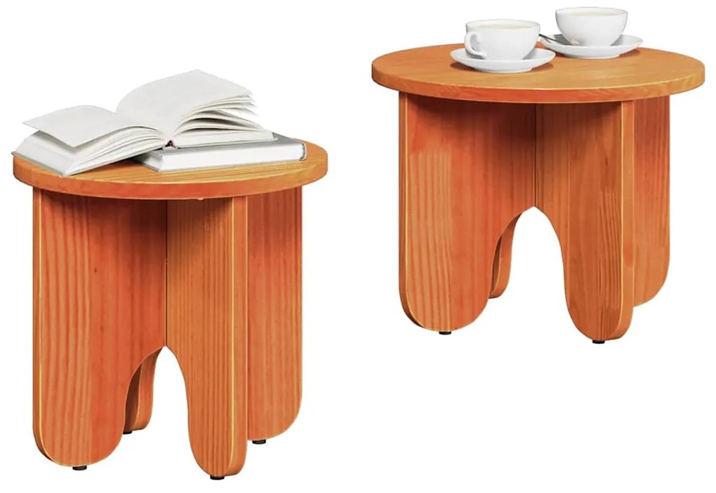 Dohányzóasztal 2 pcs Viaszbarna 39.5 x 39.5 x 30 cm