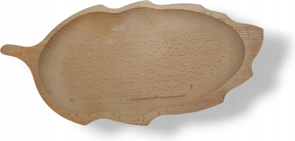Fa tálca levél tányér bükk 33x17x2